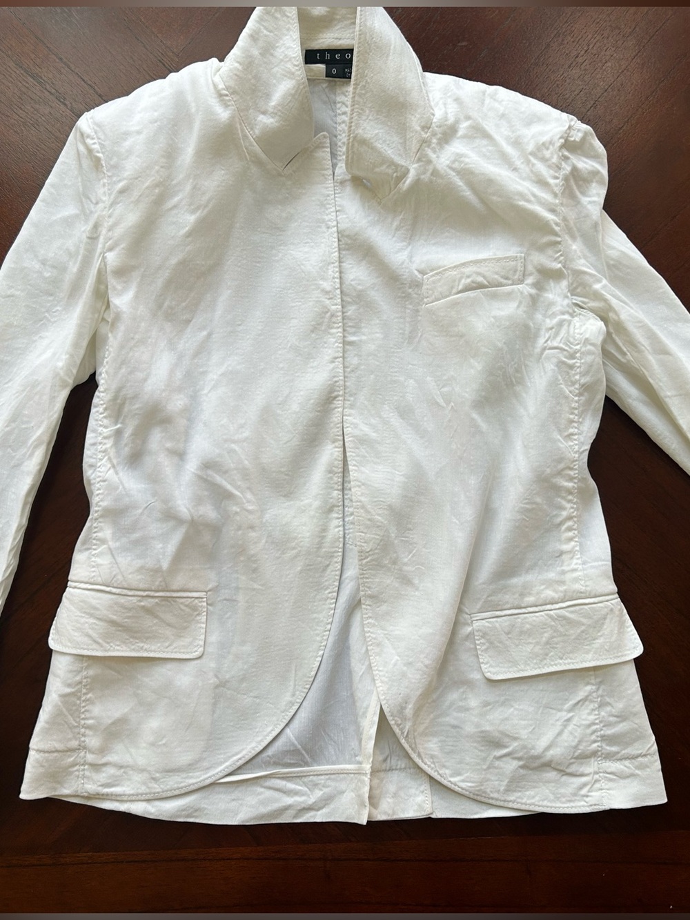Theory White Tailored Women's Blazer size 0 - Picture 3 of 8